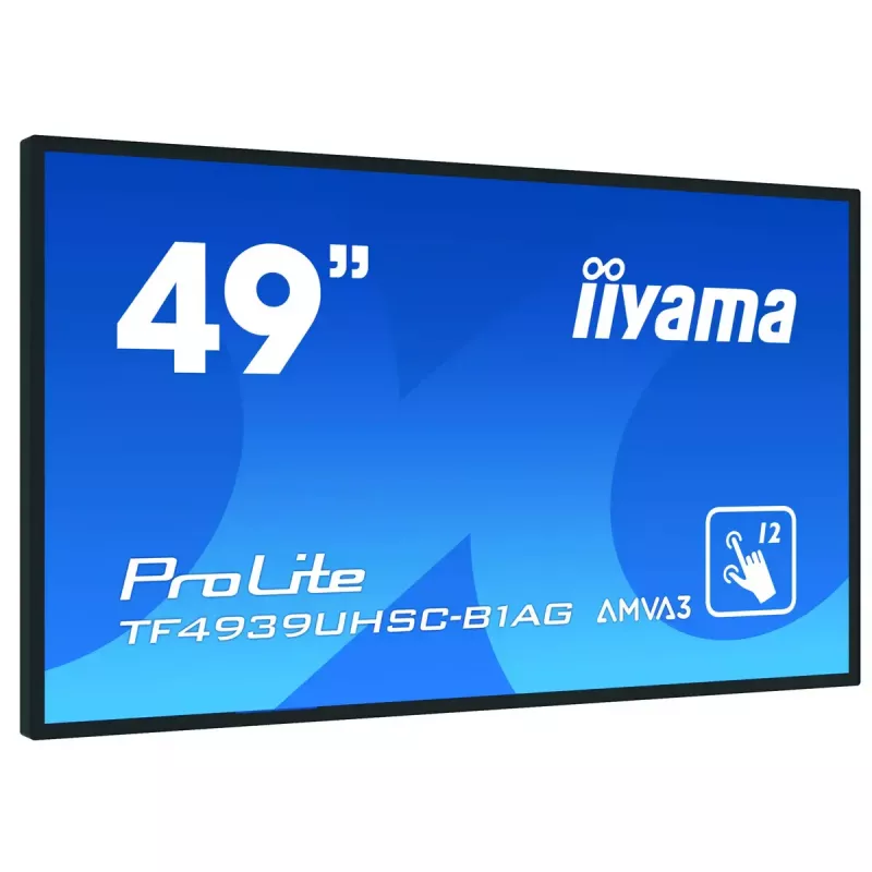 Monitor de computador iiyama ProLite TF4939UHSC-B1AG 124,5 cm (49 polegadas) 3840 x 2160 píxeis 4K Ultra HD LED Touchscreen Multi-user preto