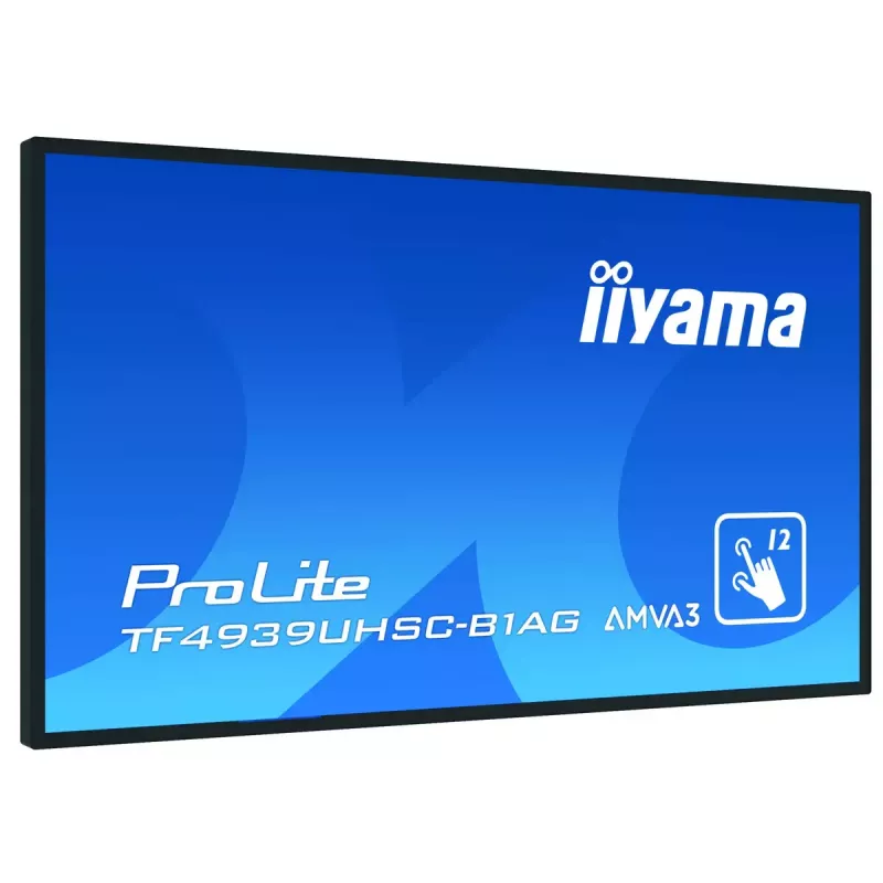 Monitor de computador iiyama ProLite TF4939UHSC-B1AG 124,5 cm (49 polegadas) 3840 x 2160 píxeis 4K Ultra HD LED Touchscreen Multi-user preto