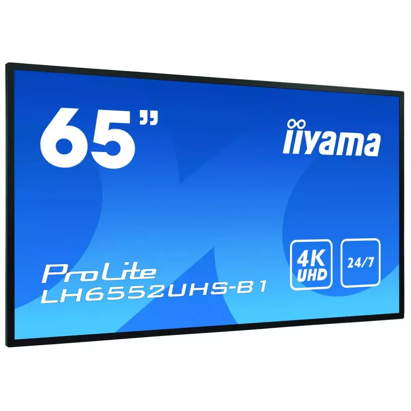Ecrã de sinalização digital IIYAMA LH6552UHS-B1 64,5 polegadas IPS 4K 3840x2160 500 cd/m² Android 8.0 24/7 preto