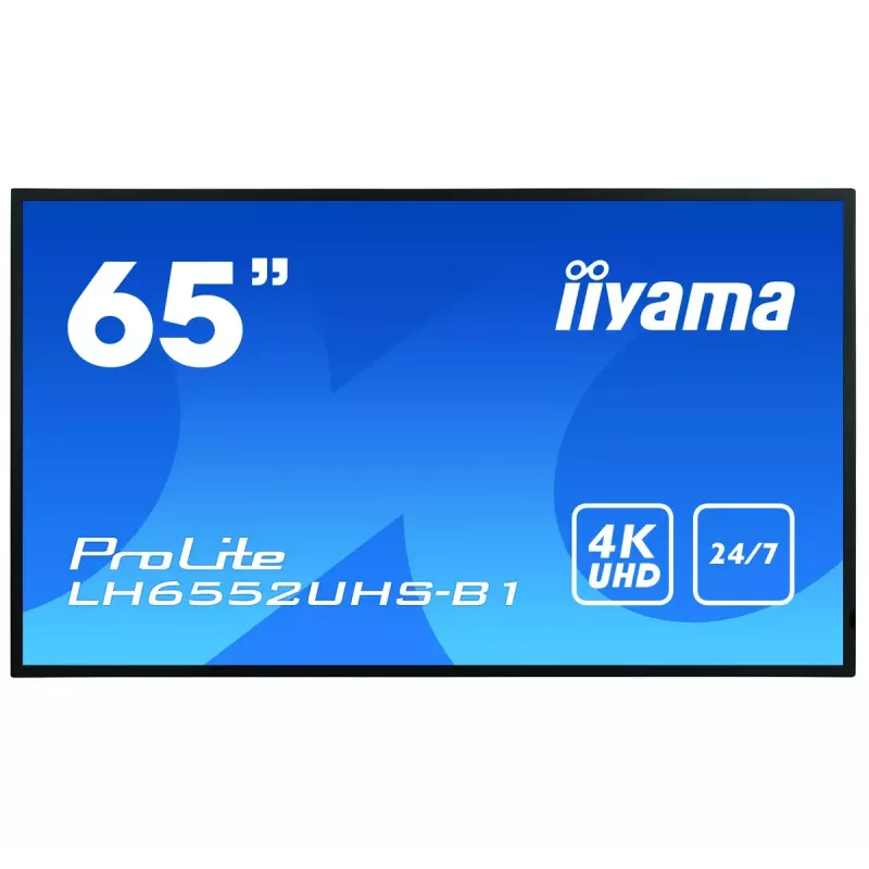 Ecrã de sinalização digital IIYAMA LH6552UHS-B1 64,5 polegadas IPS 4K 3840x2160 500 cd/m² Android 8.0 24/7 preto
