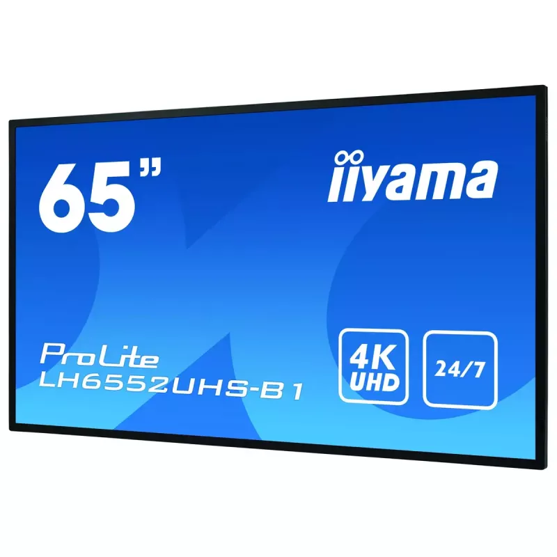 Ecrã de sinalização digital IIYAMA LH6552UHS-B1 64,5 polegadas IPS 4K 3840x2160 500 cd/m² Android 8.0 24/7 preto