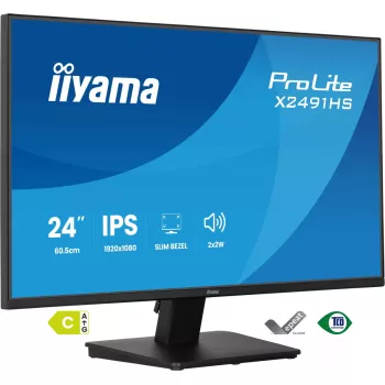 Monitor IIYAMA ProLite X2491HS-B1 60,5 cm (23,8 inch) Full HD IPS LCD, 1920×1080, ângulo de visão de 178°, mate, altifalantes integrados, VESA, preto
