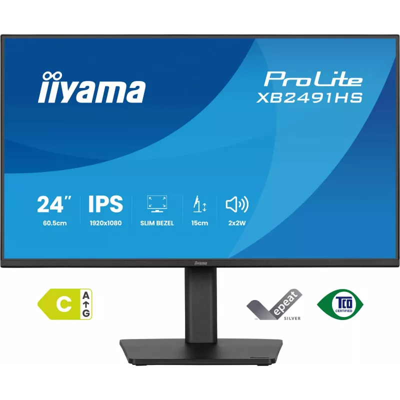 Monitor IIYAMA XB2491HS-B1 60,5 cm (23,8 inch) 16:9 IPS com HDMI, DisplayPort e altifalantes integrados