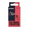 Fita de etiquetar Casio XR-18RD1 preto sobre vermelho