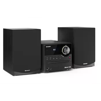 Micro-sistema de áudio doméstico Sharp XL-B512(BK) – 45 W, leitor de CD único, rádio FM, MP3, ligações de altifalantes tipo banana, preto