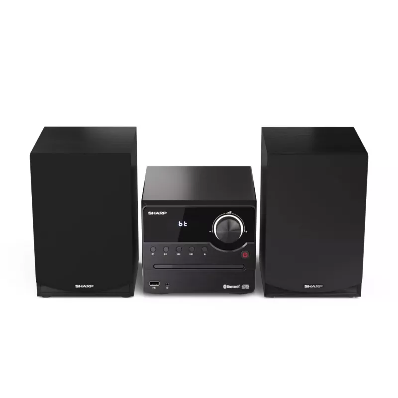 Micro-sistema de áudio doméstico Sharp XL-B512(BK) – 45 W, leitor de CD único, rádio FM, MP3, ligações de altifalantes tipo banana, preto