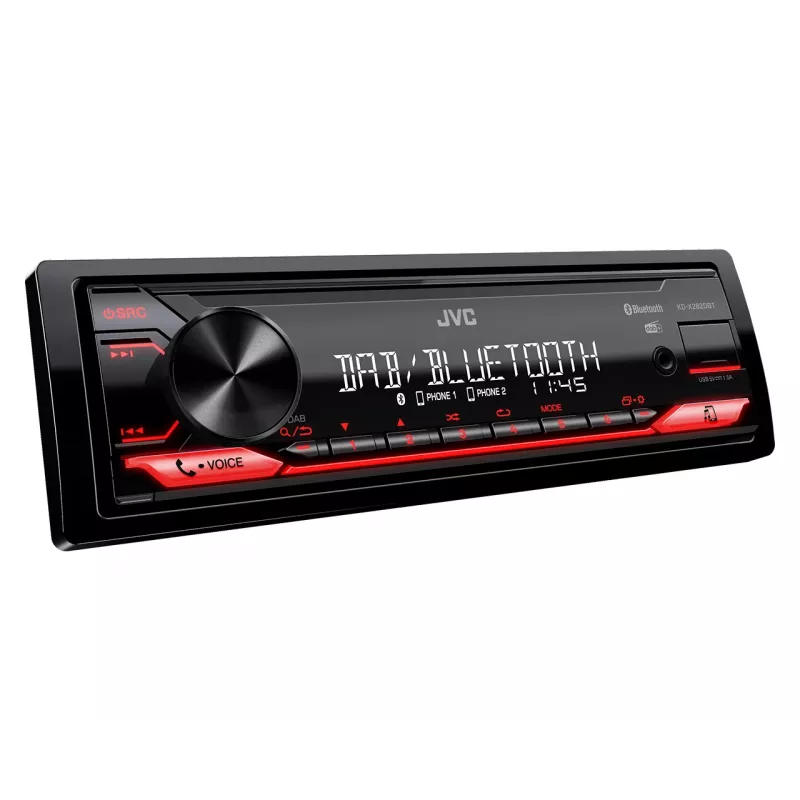 Recetor multimédia para automóvel JVC KD-X282DBT preto 200 W Bluetooth