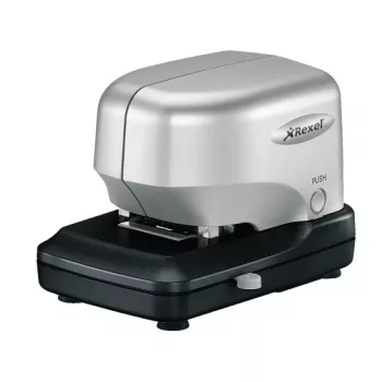 Agrafador elétrico de cartuchos Rexel Stella30 prateado/preto, 30 folhas, 5000 agrafos, preto, prateado, 215 mm, 196 mm, 138 mm
