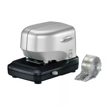 Agrafador elétrico de cartuchos Rexel Stella30 prateado/preto, 30 folhas, 5000 agrafos, preto, prateado, 215 mm, 196 mm, 138 mm