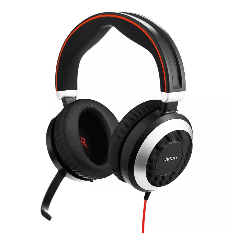 Jabra Evolve 80 MS estéreo, com fio, escritório/call center, 646 g, headset, preto