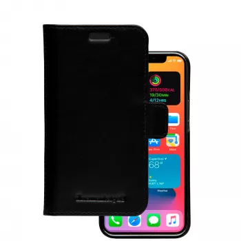 Carteira com capa dbramante1928 Lynge para iPhone 12 mini 5,4 polegadas – preto, 3 compartimentos para cartões