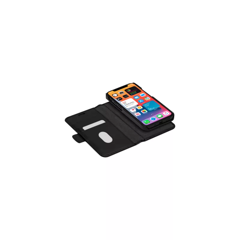 Carteira com capa dbramante1928 Lynge para iPhone 12 mini 5,4 polegadas – preto, 3 compartimentos para cartões
