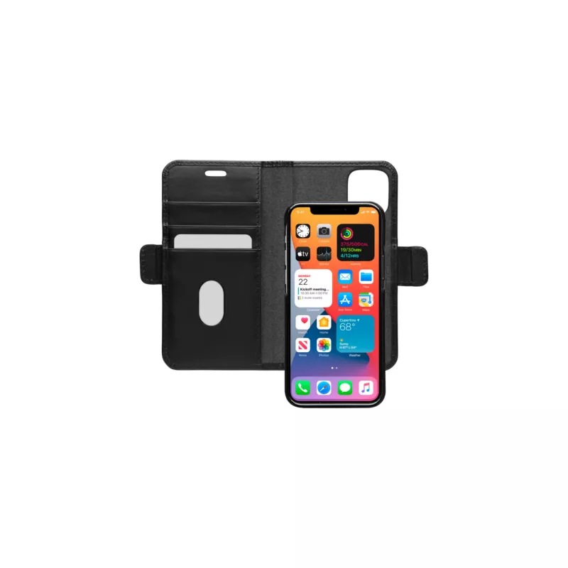 Carteira com capa dbramante1928 Lynge para iPhone 12 mini 5,4 polegadas – preto, 3 compartimentos para cartões