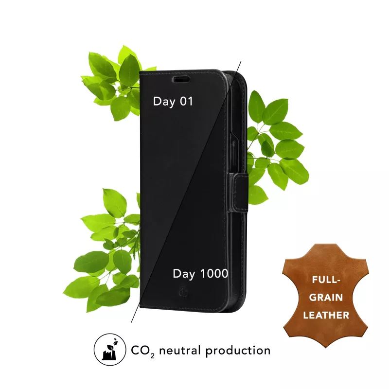 Carteira com capa dbramante1928 Lynge para iPhone 12 mini 5,4 polegadas – preto, 3 compartimentos para cartões