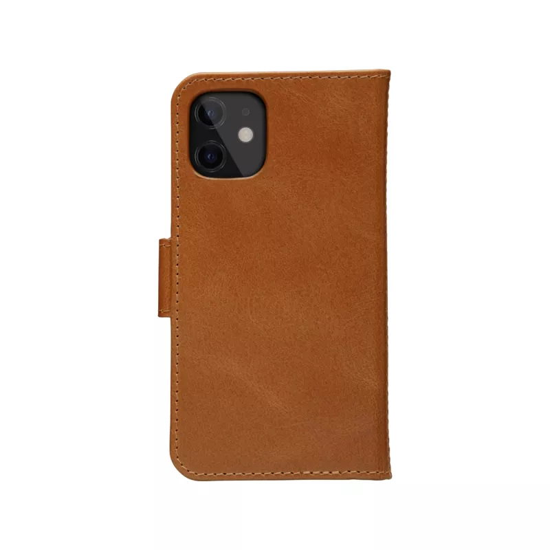 Carteira com capa dbramante1928 Lynge para iPhone 12 mini (5,4 polegadas) – tan, 3 compartimentos para cartões, suporte de mesa
