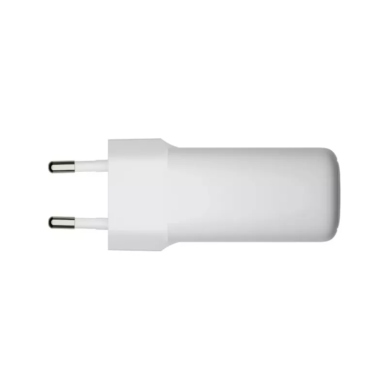 Carregador de parede dbramante re-charge Pro — 2× USB-C 25W, 110–240V, Branco
