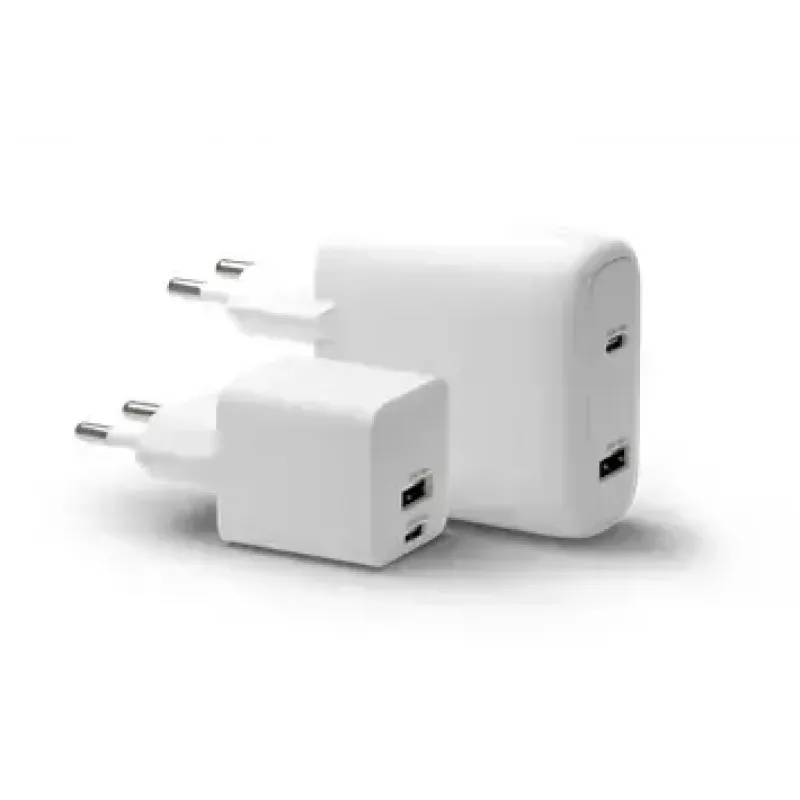 Carregador de parede dbramante re-charge Pro — 2× USB-C 25W, 110–240V, Branco