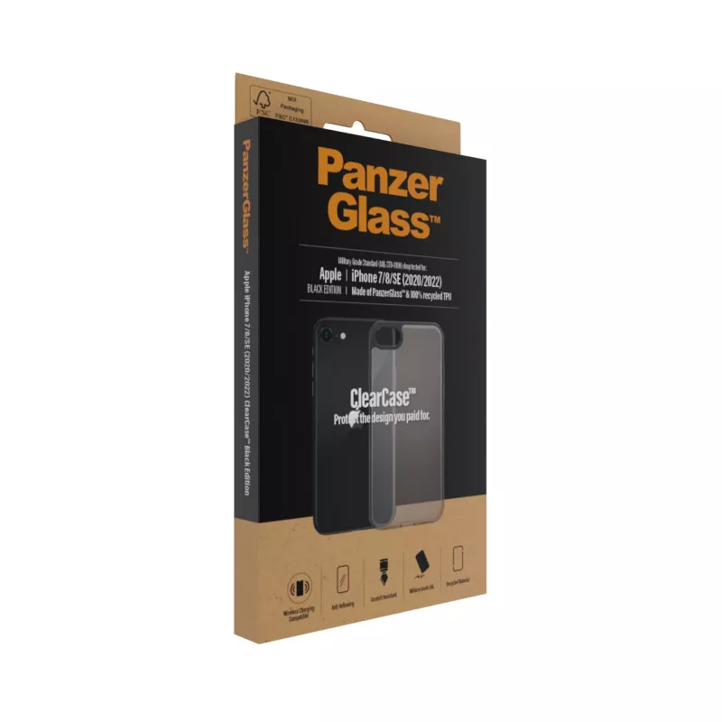 PanzerGlass ® ClearCase iPhone 8 | 7 | SE (2020/2022) | Preto
