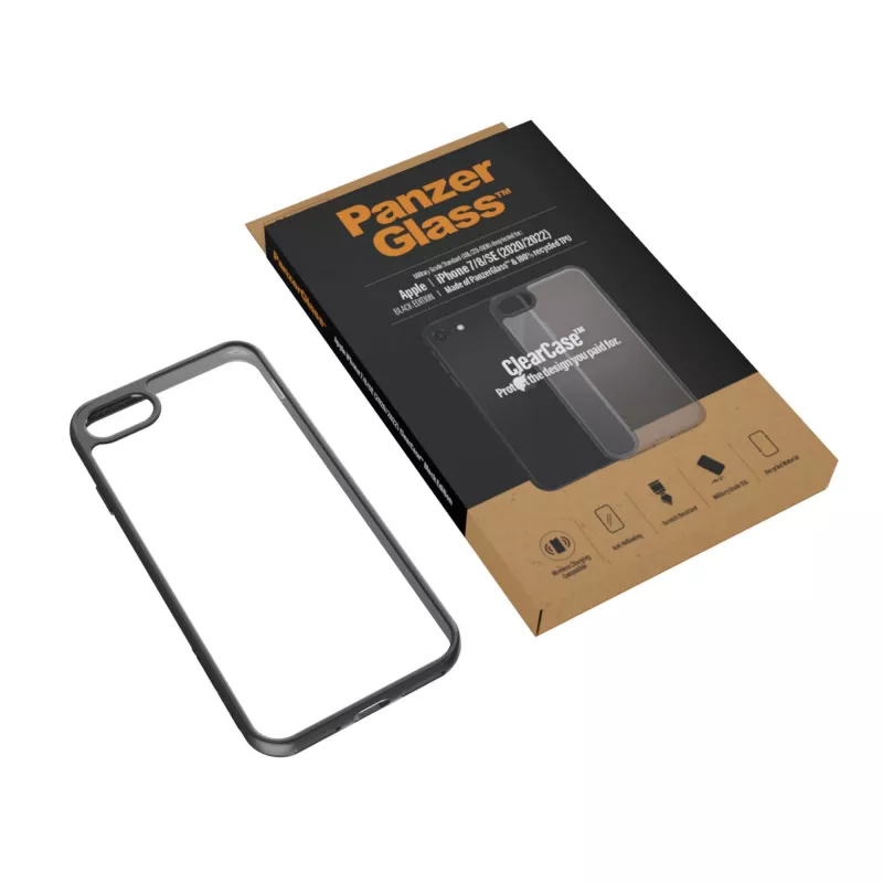 PanzerGlass ® ClearCase iPhone 8 | 7 | SE (2020/2022) | Preto