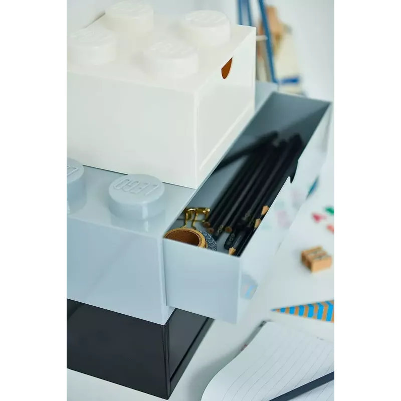 Caixa de arrumação com gaveta para secretária Room Copenhagen 40201735 branco — organizador compatível com LEGO