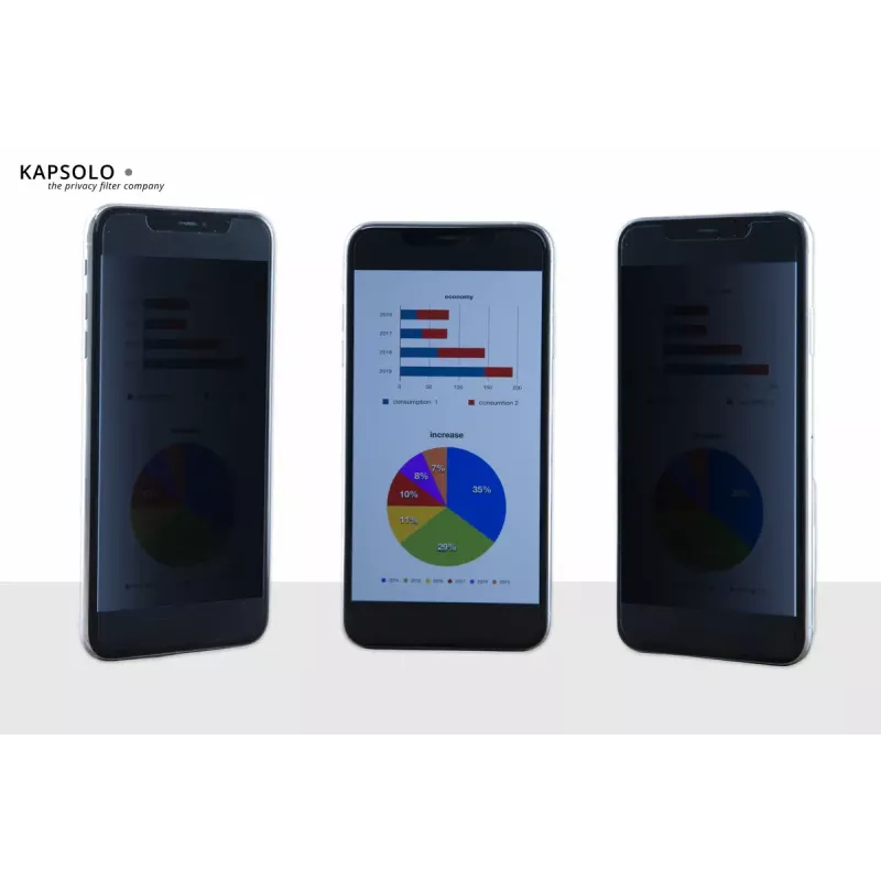 Película de privacidade Kapsolo KAPSOLO adesiva de 2 vias para iPhone 13 / iPhone 13 Pro — 6,1 polegadas (15,5 cm), 63 % de transmissão de luz, dureza 3H