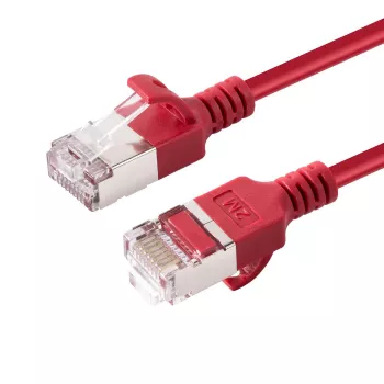 Cabo de rede Microconnect V-FTP6A005R-schlank vermelho 0,5 m Cat6a U/FTP (STP)