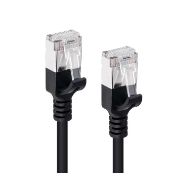 Cabo de rede Microconnect V-FTP6A075S-schlank preto 7,5 m Cat6a U/FTP (STP)