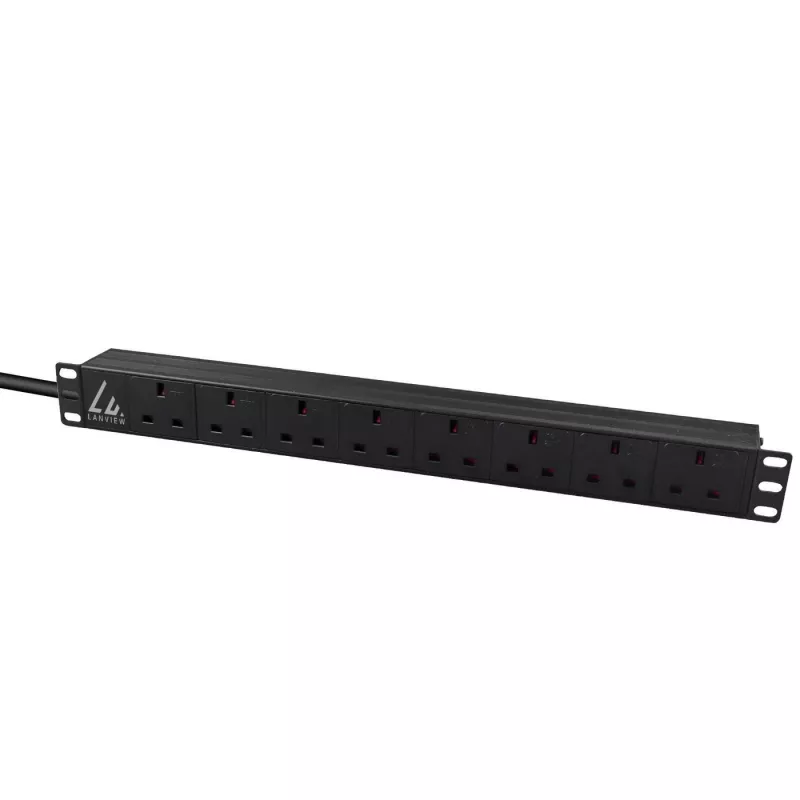 Unidade de distribuição de energia (PDU) Lanview LVR-3MUK-SPD-UK8 8 saídas AC 1,4U preta