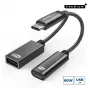 Adaptador de cabo de vídeo Microconnect MC-USBC-CFAF 0,13 m macho para fêmea