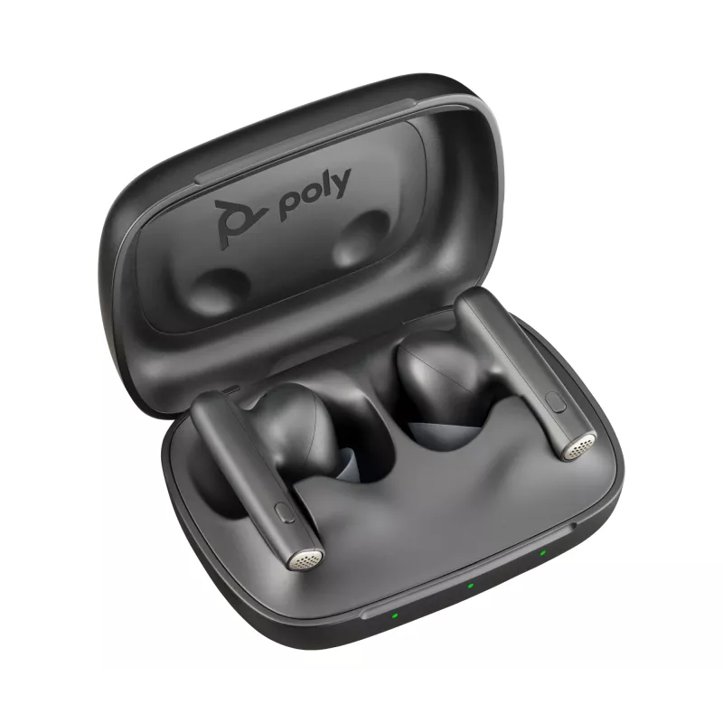 HP Poly Voyager Free 60 UC Carbon preto auriculares + adaptador BT700 USB-C + estojo de carregamento