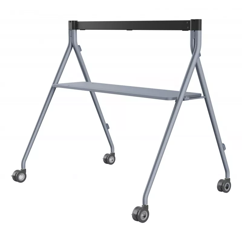 Suporte de chão Yealink MB-FS-P750T Prateado com prateleira para MeetingBoard Pro 75 polegadas