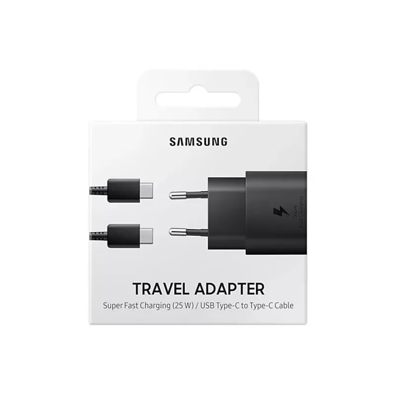 Fonte de alimentação/carregador Samsung EP-TA800NBEG Interior/exterior 25 W Preto