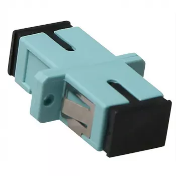 Adaptador de fibra ótica SC-SC Simplex OM3 ACT, SC/SC, cor aqua, cerâmica de zircónio, 1 unid.