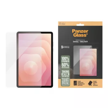 Película protetora de ecrã PanzerGlass para Samsung Galaxy Tab S11 — vidro temperado, PET, silicone, Ultra-Wide Fit, transparente