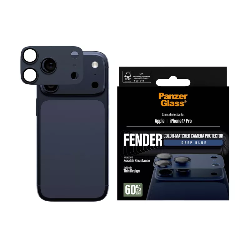 Protetor de câmara PanzerGlass Fender Deep Blue para iPhone 17 Pro