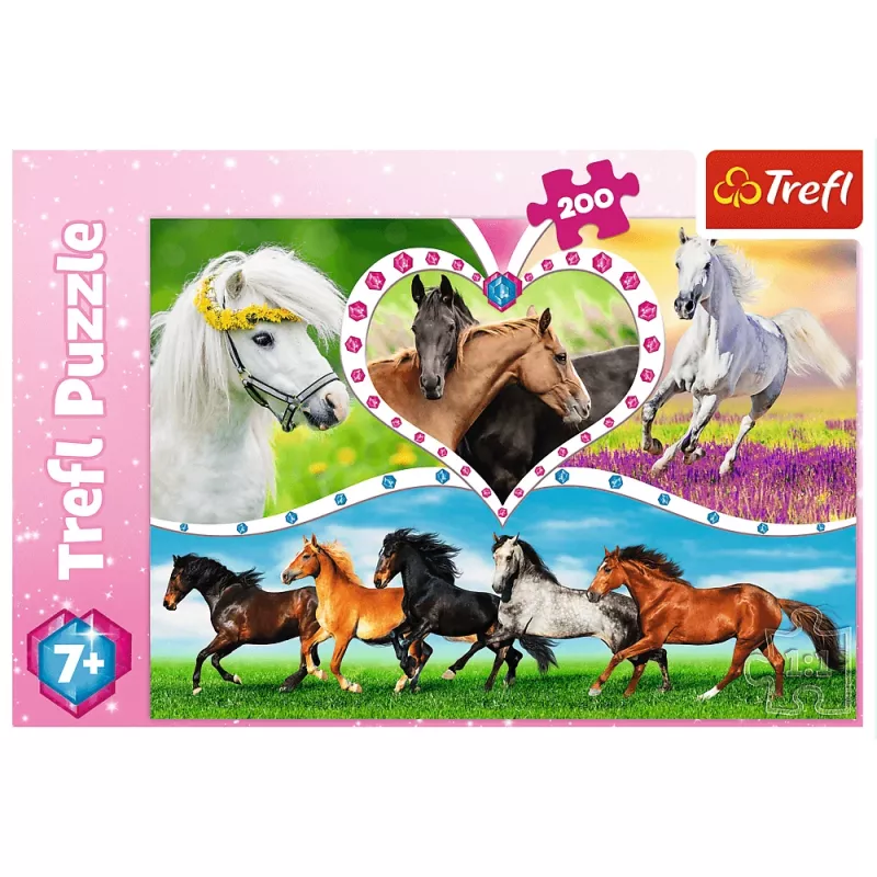 Trefl Puzzle 200 peças, Cavalos bonitos (13248)