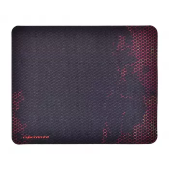 Tapete de rato ESPERANZA EGP101R — gaming em poliéster, tamanho S 250×200×2 mm, base antiderrapante, superfície estampada laranja
