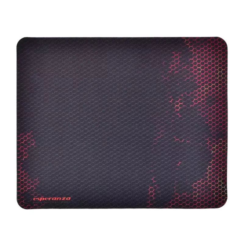 Tapete de rato ESPERANZA EGP101R — gaming em poliéster, tamanho S 250×200×2 mm, base antiderrapante, superfície estampada laranja