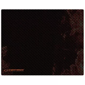 Tapete de rato ESPERANZA EGP101R — gaming em poliéster, tamanho S 250×200×2 mm, base antiderrapante, superfície estampada laranja