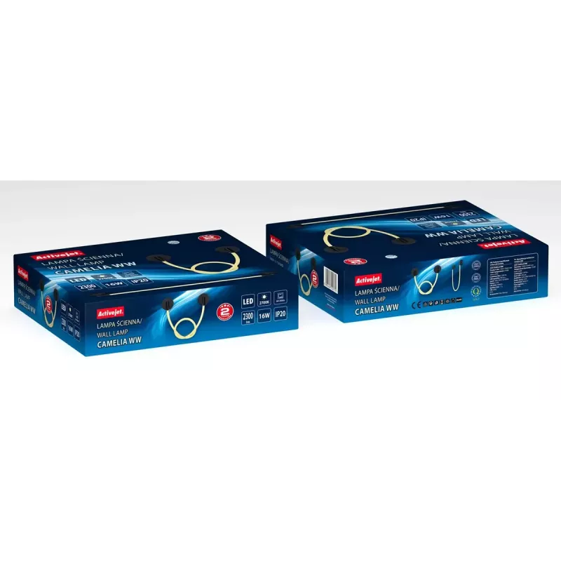 Aplique de parede LED ActiveJet AJE-CAMELIA WW, preto, 16 W, 2300 lm, 2700 K, 1580×120×65 mm