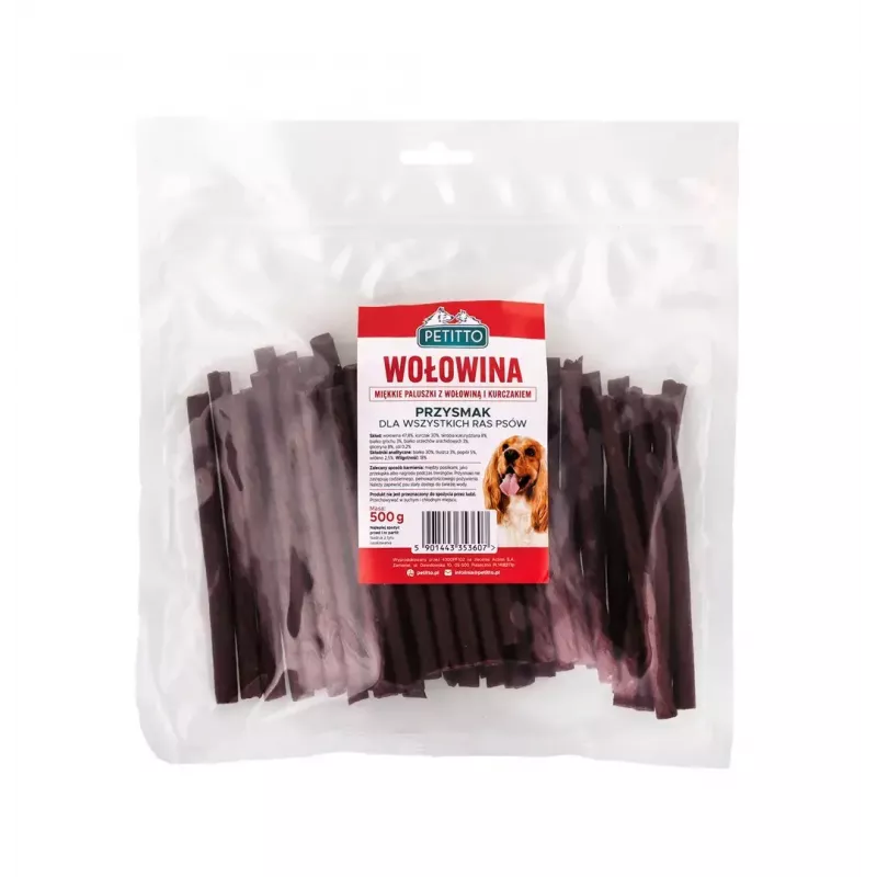 PETITTO Sticks macios de vaca snack para cães, 500 g