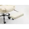 Cadeira giratória ActiveJet YK7416 — cadeira giratória ergonómica, pele ecológica bege, estrutura metálica, encosto acolchoado, apoio para os pés