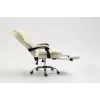 Cadeira giratória ActiveJet YK7416 — cadeira giratória ergonómica, pele ecológica bege, estrutura metálica, encosto acolchoado, apoio para os pés