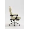 Cadeira giratória ActiveJet YK7416 — cadeira giratória ergonómica, pele ecológica bege, estrutura metálica, encosto acolchoado, apoio para os pés