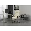 Cadeira giratória ActiveJet YK7416 — cadeira giratória ergonómica, pele ecológica bege, estrutura metálica, encosto acolchoado, apoio para os pés