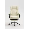 Cadeira giratória ActiveJet YK7416 — cadeira giratória ergonómica, pele ecológica bege, estrutura metálica, encosto acolchoado, apoio para os pés