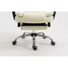 Cadeira giratória ActiveJet YK7416 — cadeira giratória ergonómica, pele ecológica bege, estrutura metálica, encosto acolchoado, apoio para os pés