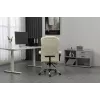 Cadeira giratória ActiveJet YK7416 — cadeira giratória ergonómica, pele ecológica bege, estrutura metálica, encosto acolchoado, apoio para os pés