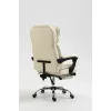 Cadeira giratória ActiveJet YK7416 — cadeira giratória ergonómica, pele ecológica bege, estrutura metálica, encosto acolchoado, apoio para os pés