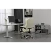 Cadeira giratória ActiveJet YK7416 — cadeira giratória ergonómica, pele ecológica bege, estrutura metálica, encosto acolchoado, apoio para os pés